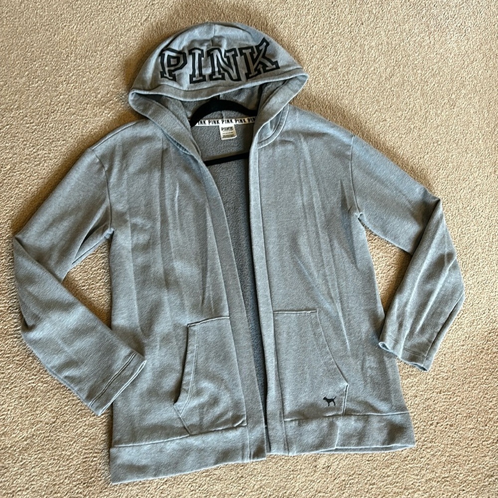 Victoria’s Secret pink gray Carnigan sweatshirt
